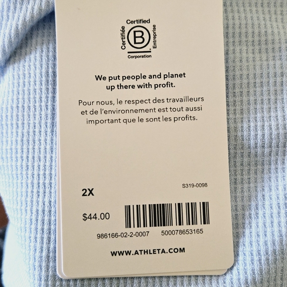 🏷️Athleta Wind Down Sleep Top Waffle Knit Baby Blue 2X - Picture 7 of 11